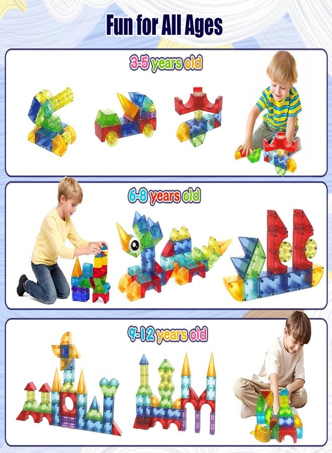 Huaker Magnetic Blocks,66 PCS Translucent Building Toys for Kids 3+,Multi Shape Magnet Building Blocks STEM Preschool Montessori Sensory Toys for 3 4 5 6 Year Old Kids Boys Girls - Image 5